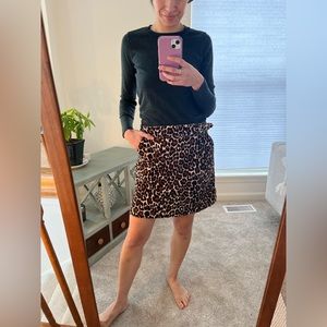 J. Crew Buckle Mini Skirt in Leopard Corduroy